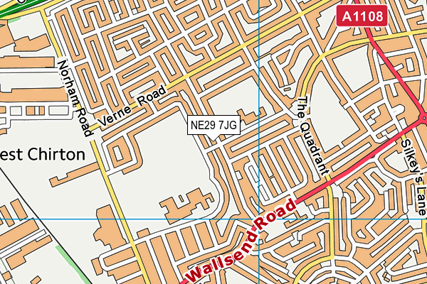 NE29 7JG map - OS VectorMap District (Ordnance Survey) NE29 7JG map - OS VectorMap District (Ordnance Survey)