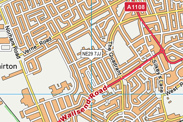 NE29 7JJ map - OS VectorMap District (Ordnance Survey) NE29 7JJ map - OS VectorMap District (Ordnance Survey)
