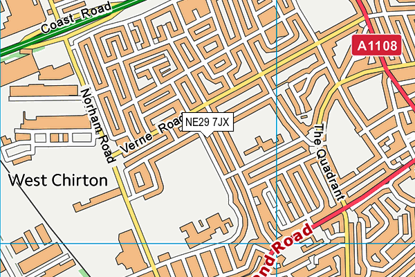 NE29 7JX map - OS VectorMap District (Ordnance Survey) NE29 7JX map - OS VectorMap District (Ordnance Survey)