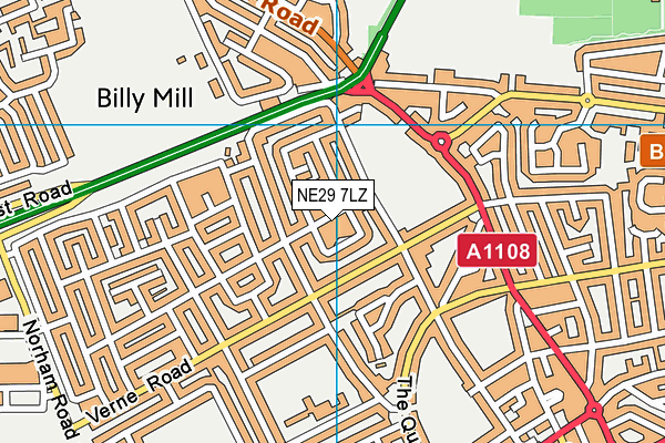 NE29 7LZ map - OS VectorMap District (Ordnance Survey) NE29 7LZ map - OS VectorMap District (Ordnance Survey)