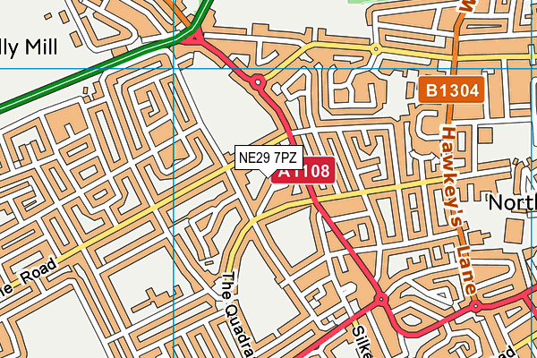 NE29 7PZ map - OS VectorMap District (Ordnance Survey) NE29 7PZ map - OS VectorMap District (Ordnance Survey)