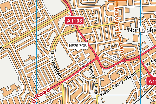 NE29 7QB map - OS VectorMap District (Ordnance Survey) NE29 7QB map - OS VectorMap District (Ordnance Survey)