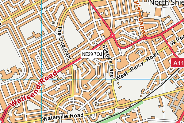 NE29 7QJ map - OS VectorMap District (Ordnance Survey) NE29 7QJ map - OS VectorMap District (Ordnance Survey)