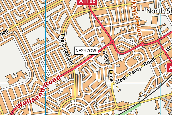 NE29 7QW map - OS VectorMap District (Ordnance Survey)