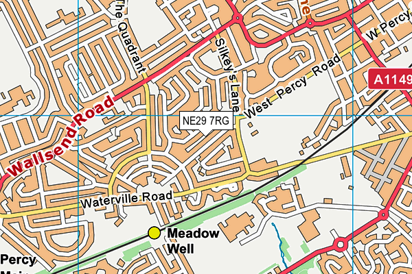 NE29 7RG map - OS VectorMap District (Ordnance Survey) NE29 7RG map - OS VectorMap District (Ordnance Survey)