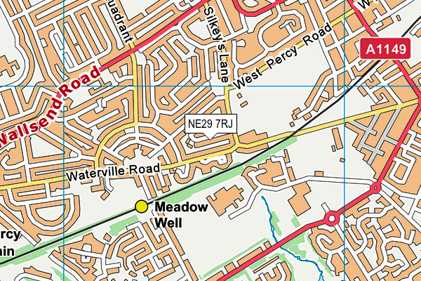 NE29 7RJ map - OS VectorMap District (Ordnance Survey)