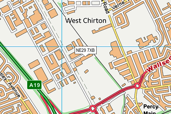 NE29 7XB map - OS VectorMap District (Ordnance Survey)