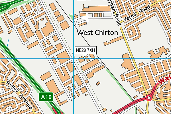 NE29 7XH map - OS VectorMap District (Ordnance Survey)