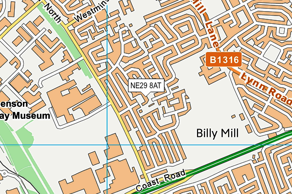 NE29 8AT map - OS VectorMap District (Ordnance Survey) NE29 8AT map - OS VectorMap District (Ordnance Survey)