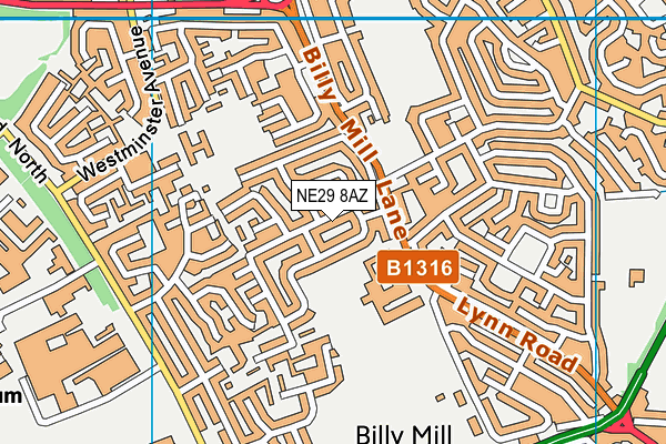 NE29 8AZ map - OS VectorMap District (Ordnance Survey) NE29 8AZ map - OS VectorMap District (Ordnance Survey)