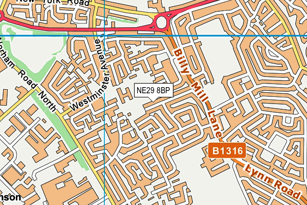 NE29 8BP map - OS VectorMap District (Ordnance Survey) NE29 8BP map - OS VectorMap District (Ordnance Survey)