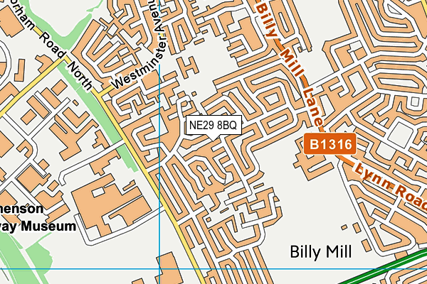 NE29 8BQ map - OS VectorMap District (Ordnance Survey) NE29 8BQ map - OS VectorMap District (Ordnance Survey)