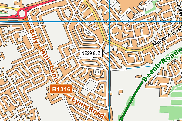 NE29 8JZ map - OS VectorMap District (Ordnance Survey) NE29 8JZ map - OS VectorMap District (Ordnance Survey)