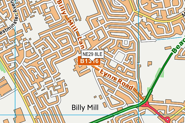 NE29 8LE map - OS VectorMap District (Ordnance Survey) NE29 8LE map - OS VectorMap District (Ordnance Survey)