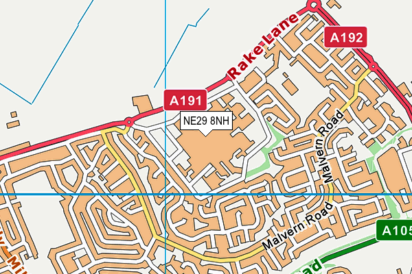 NE29 8NH map - OS VectorMap District (Ordnance Survey)