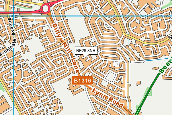 NE29 8NR map - OS VectorMap District (Ordnance Survey) NE29 8NR map - OS VectorMap District (Ordnance Survey)