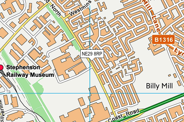 NE29 8RP map - OS VectorMap District (Ordnance Survey) NE29 8RP map - OS VectorMap District (Ordnance Survey)