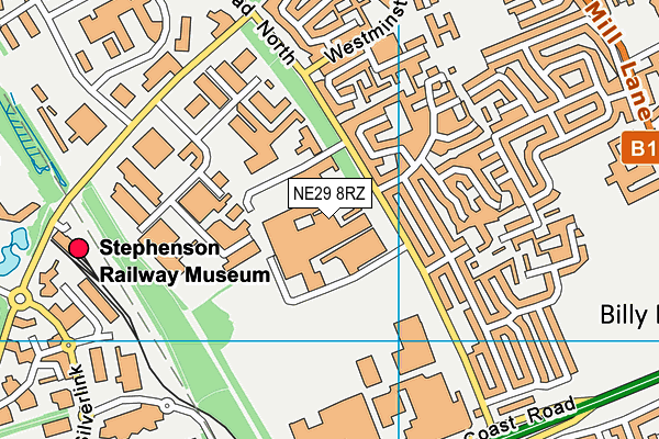 NE29 8RZ map - OS VectorMap District (Ordnance Survey) NE29 8RZ map - OS VectorMap District (Ordnance Survey)