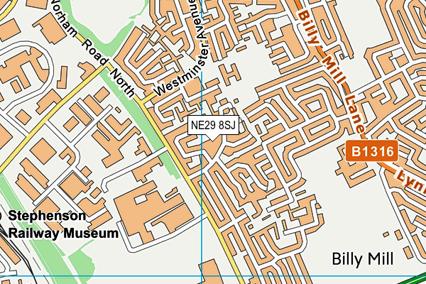 NE29 8SJ map - OS VectorMap District (Ordnance Survey) NE29 8SJ map - OS VectorMap District (Ordnance Survey)