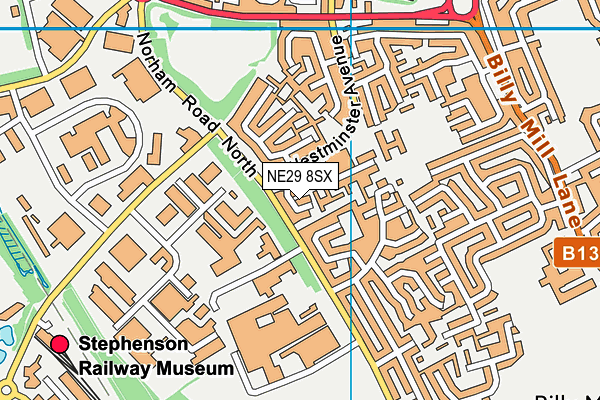 NE29 8SX map - OS VectorMap District (Ordnance Survey) NE29 8SX map - OS VectorMap District (Ordnance Survey)