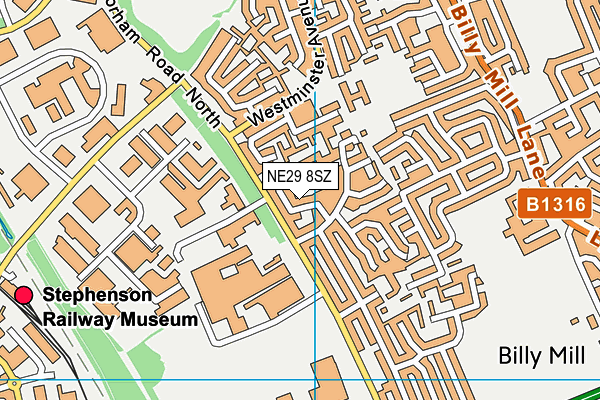 NE29 8SZ map - OS VectorMap District (Ordnance Survey) NE29 8SZ map - OS VectorMap District (Ordnance Survey)