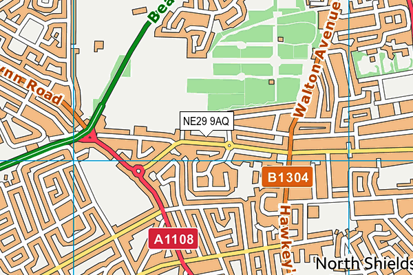 NE29 9AQ map - OS VectorMap District (Ordnance Survey) NE29 9AQ map - OS VectorMap District (Ordnance Survey)