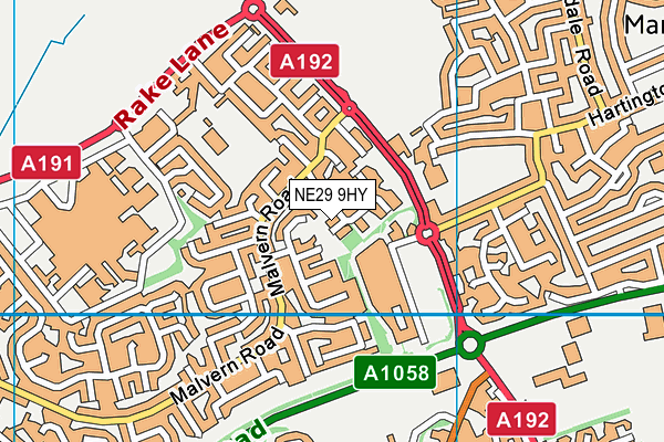 NE29 9HY map - OS VectorMap District (Ordnance Survey) NE29 9HY map - OS VectorMap District (Ordnance Survey)