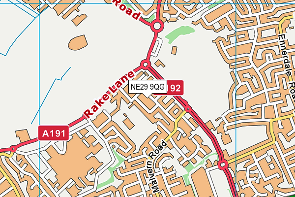 NE29 9QG map - OS VectorMap District (Ordnance Survey) NE29 9QG map - OS VectorMap District (Ordnance Survey)