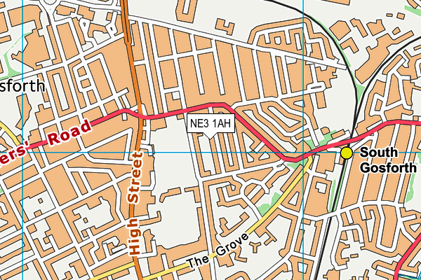 NE3 1AH map - OS VectorMap District (Ordnance Survey) NE3 1AH map - OS VectorMap District (Ordnance Survey)