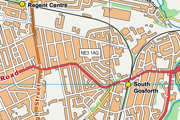 NE3 1AQ map - OS VectorMap District (Ordnance Survey)
