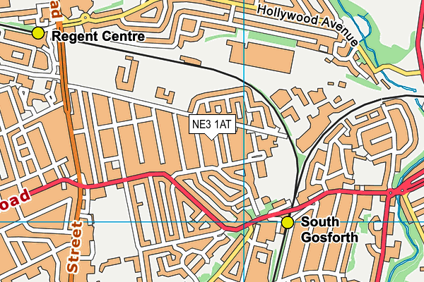 NE3 1AT map - OS VectorMap District (Ordnance Survey) NE3 1AT map - OS VectorMap District (Ordnance Survey)