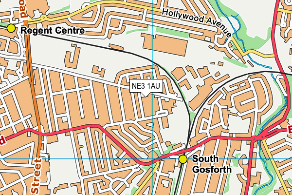 NE3 1AU map - OS VectorMap District (Ordnance Survey) NE3 1AU map - OS VectorMap District (Ordnance Survey)