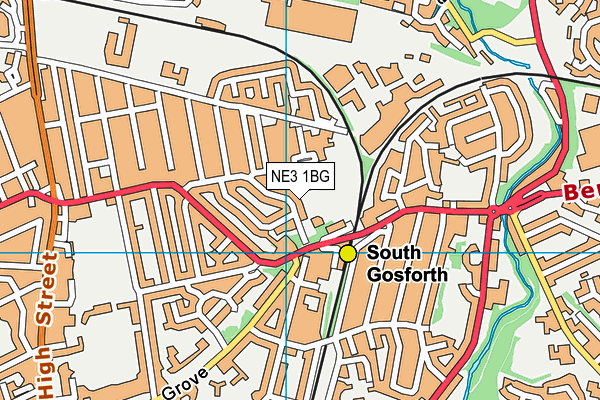 NE3 1BG map - OS VectorMap District (Ordnance Survey) NE3 1BG map - OS VectorMap District (Ordnance Survey)