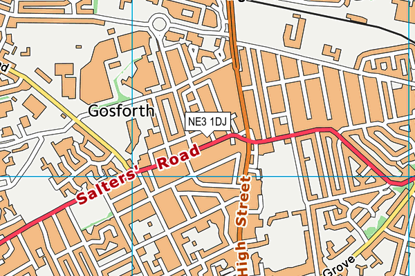 NE3 1DJ map - OS VectorMap District (Ordnance Survey)