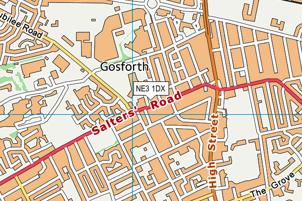 NE3 1DX map - OS VectorMap District (Ordnance Survey) NE3 1DX map - OS VectorMap District (Ordnance Survey)