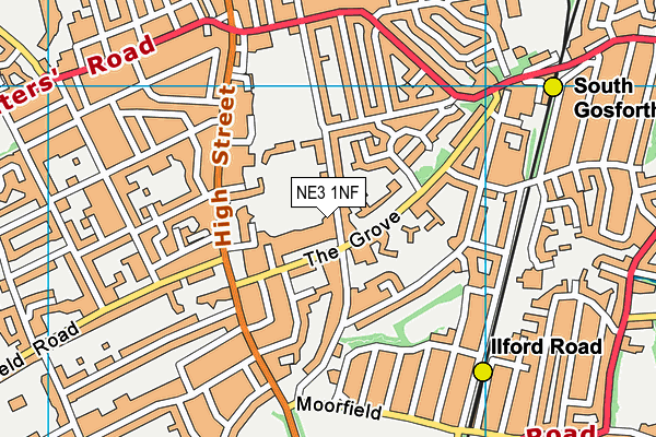 NE3 1NF map - OS VectorMap District (Ordnance Survey) NE3 1NF map - OS VectorMap District (Ordnance Survey)