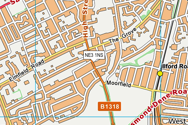NE3 1NS map - OS VectorMap District (Ordnance Survey) NE3 1NS map - OS VectorMap District (Ordnance Survey)
