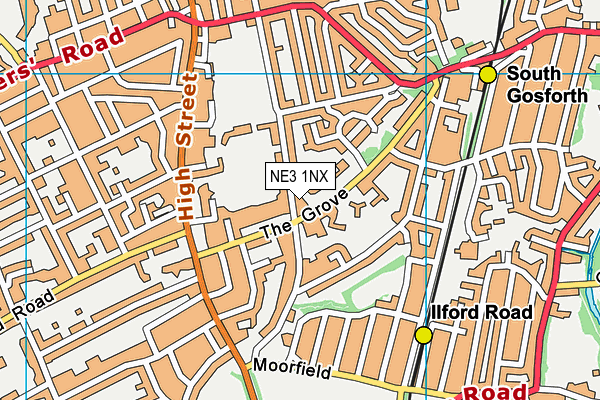 NE3 1NX map - OS VectorMap District (Ordnance Survey) NE3 1NX map - OS VectorMap District (Ordnance Survey)