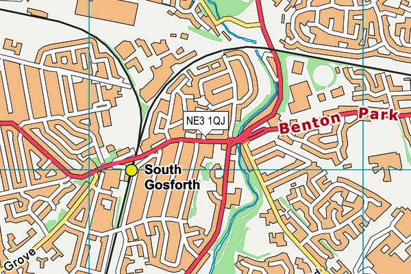 NE3 1QJ map - OS VectorMap District (Ordnance Survey) NE3 1QJ map - OS VectorMap District (Ordnance Survey)