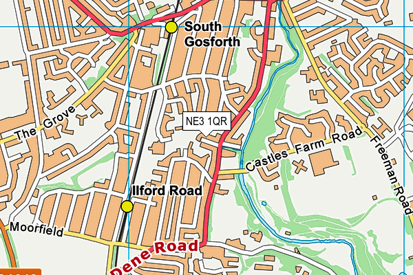 NE3 1QR map - OS VectorMap District (Ordnance Survey) NE3 1QR map - OS VectorMap District (Ordnance Survey)