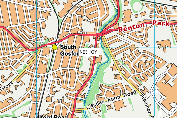 NE3 1QY map - OS VectorMap District (Ordnance Survey) NE3 1QY map - OS VectorMap District (Ordnance Survey)