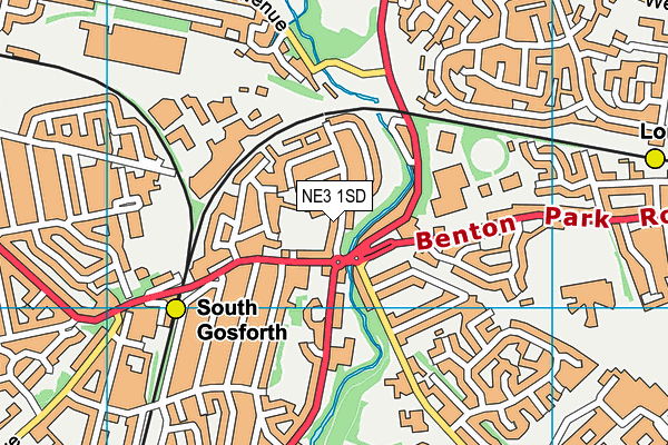 NE3 1SD map - OS VectorMap District (Ordnance Survey)