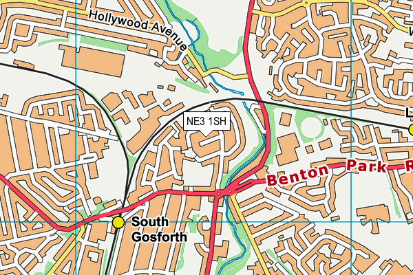 NE3 1SH map - OS VectorMap District (Ordnance Survey) NE3 1SH map - OS VectorMap District (Ordnance Survey)