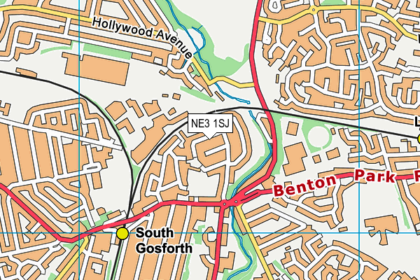 NE3 1SJ map - OS VectorMap District (Ordnance Survey)