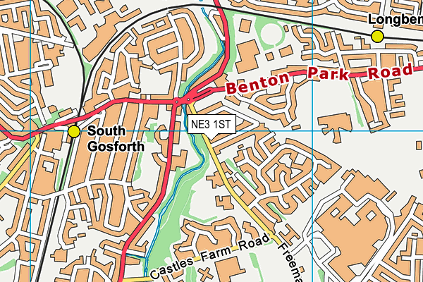 NE3 1ST map - OS VectorMap District (Ordnance Survey) NE3 1ST map - OS VectorMap District (Ordnance Survey)
