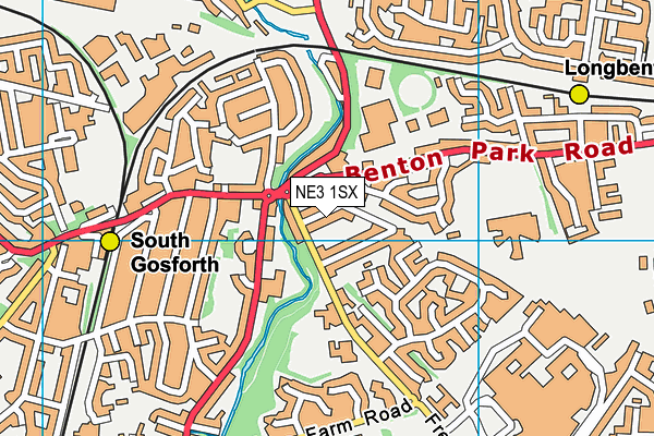 NE3 1SX map - OS VectorMap District (Ordnance Survey)