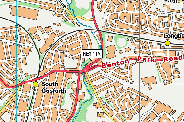 NE3 1TA map - OS VectorMap District (Ordnance Survey) NE3 1TA map - OS VectorMap District (Ordnance Survey)