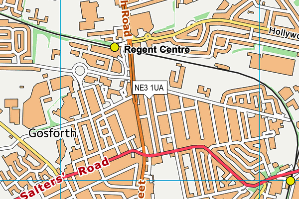 NE3 1UA map - OS VectorMap District (Ordnance Survey) NE3 1UA map - OS VectorMap District (Ordnance Survey)