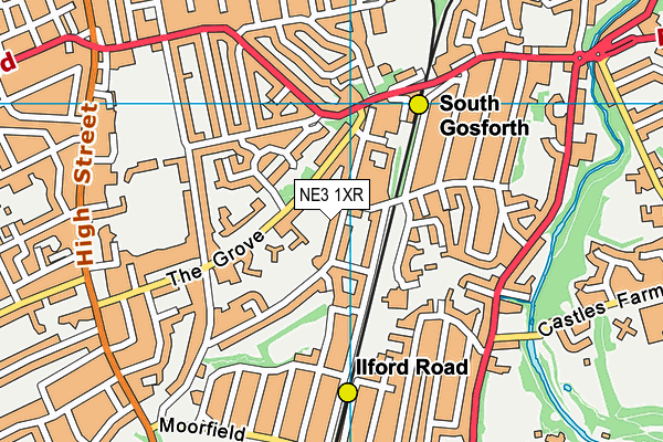 NE3 1XR map - OS VectorMap District (Ordnance Survey) NE3 1XR map - OS VectorMap District (Ordnance Survey)