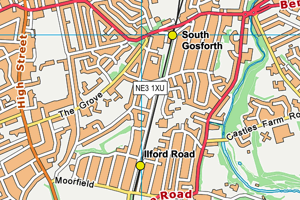 NE3 1XU map - OS VectorMap District (Ordnance Survey) NE3 1XU map - OS VectorMap District (Ordnance Survey)